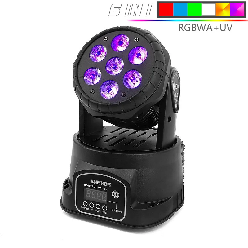 SHEHDS-LEDムービングヘッドライト,rgbwa uv,7x18w,7x12w,6in 1