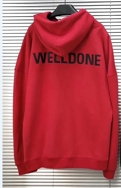 Классическая Толстовка Onesize WELLDONE с капюшоном в Корейском стиле, однотонная зеленая уличная одежда с вышивкой, толстовка с капюшоном We11 Done, пуловер - Цвет: 3