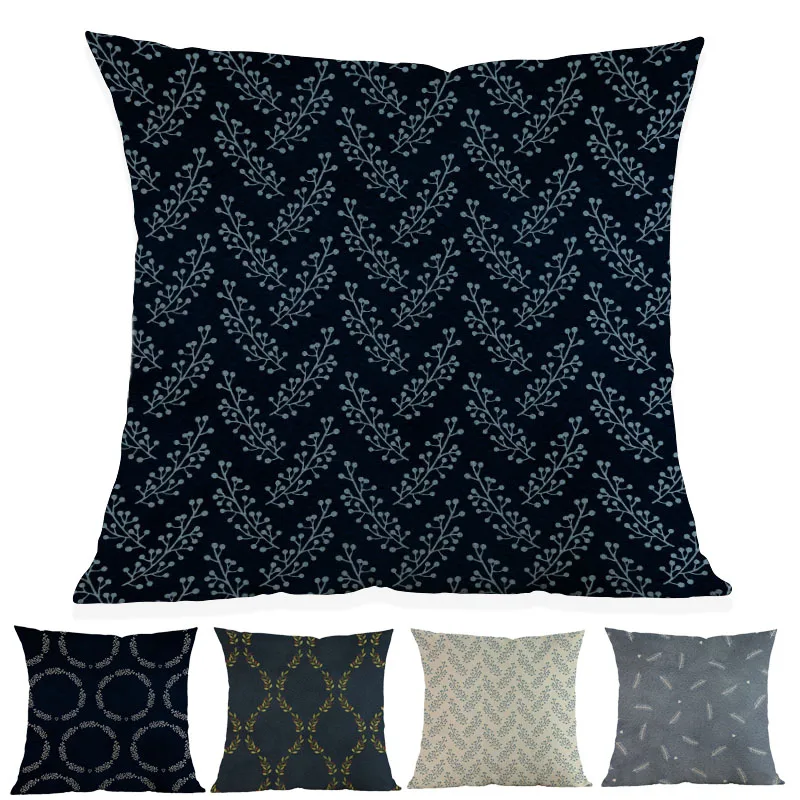 

Christmas Style Plant Floral Geometry Wreath Pattern Throw Linen Pillow Case Home Sofa Chair Room Decorative Cushion Cover
