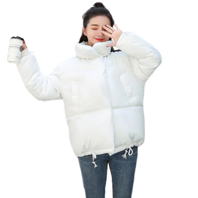 

2019 Stand-Up Collar Women's Winter Short Basic Coat Female Bread Service Warm Short Jacket Cotton Down Jackets For Women