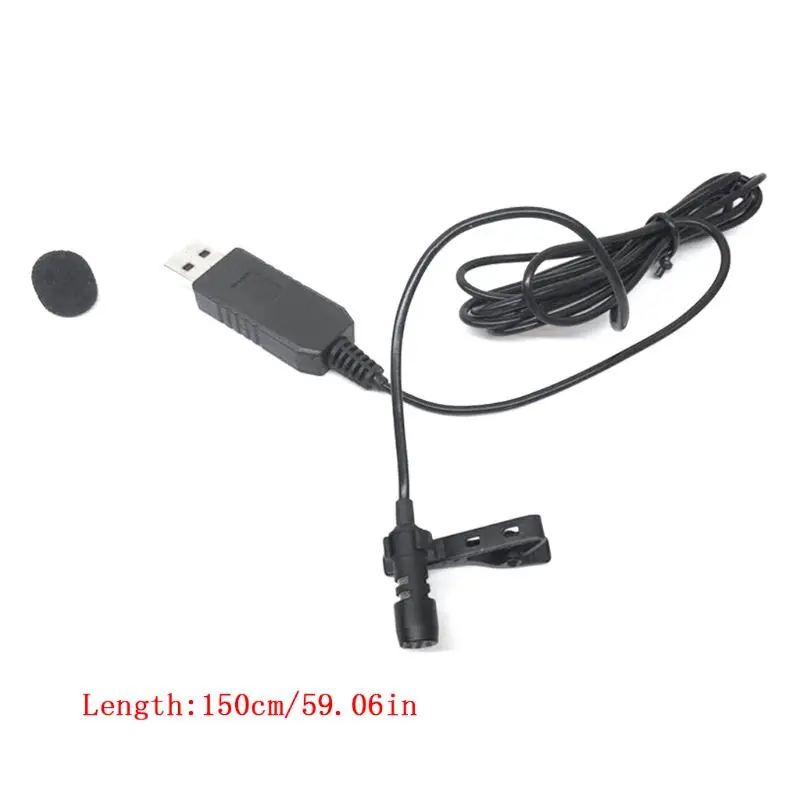 USB микрофон Мини Стерео конденсаторный клип на лацкане микрофон для ПК компьютера