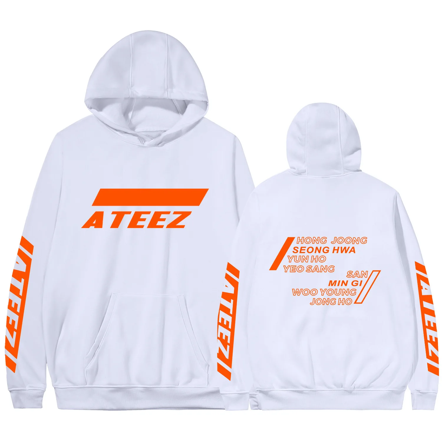 2019 Ateez Kpop New Album Sweatshirt With Pocket Crewneck Fleece Warm Kawaii Haajuku Long Sleeve Wi