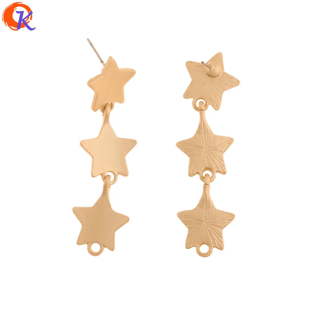 

Cordial Design 50Pcs 12*43MM Jewelry Accessories/Earrings Stud/Matte Gold/Star Shape/DIY Making/Hand Made/Earring Findings
