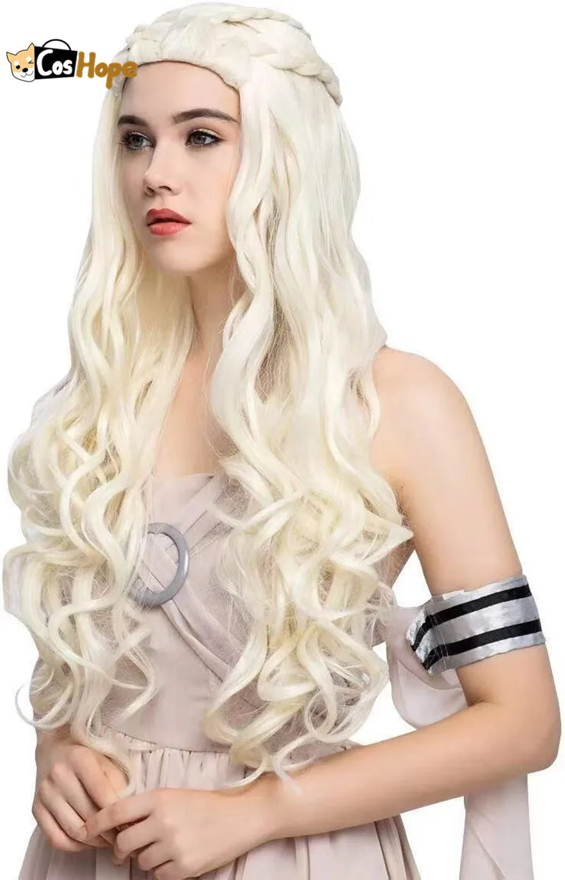 Daenerys Targaryen Wig for Game of Thrones Khaleesi Long Curly Wavy Hair Wigs 