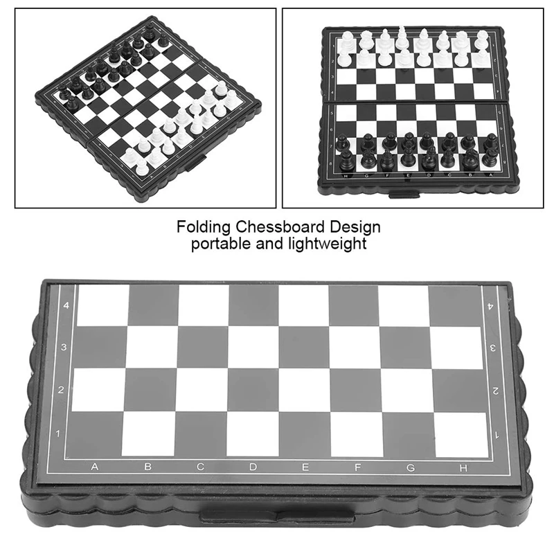 5x5 дюймов портативная Пластиковая Складная шахматная доска с магнитной