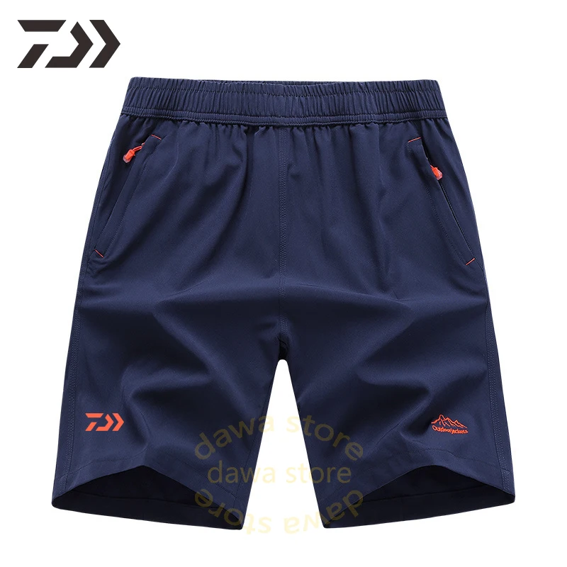 Calças dos Homens para o Verão Calças de Pesca Roupas de Pesca Daiwa Secagem Rápida Impressão Homens Praia Shorts Esportes Multi-bolso Zíper M-9xl 19 Calções de pesca