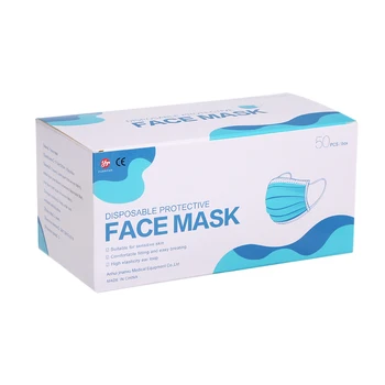 

CZ US IN STOCK 100pcs Disposable Protective Mask 3Layer Non-woven Fabric Breathable Face Mask Dustproof Mouth Mask with box