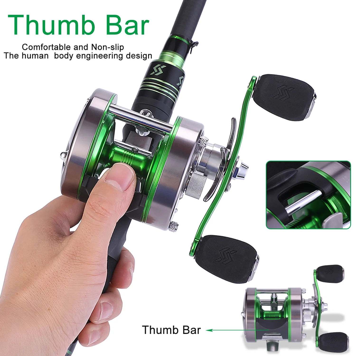 Sougayilang Trolling Fishing Reel Água Salgada  Fundição Carretéis  uso Mão Esquerda / Direita 5.3: 1 Arrasto Máx. 25kg