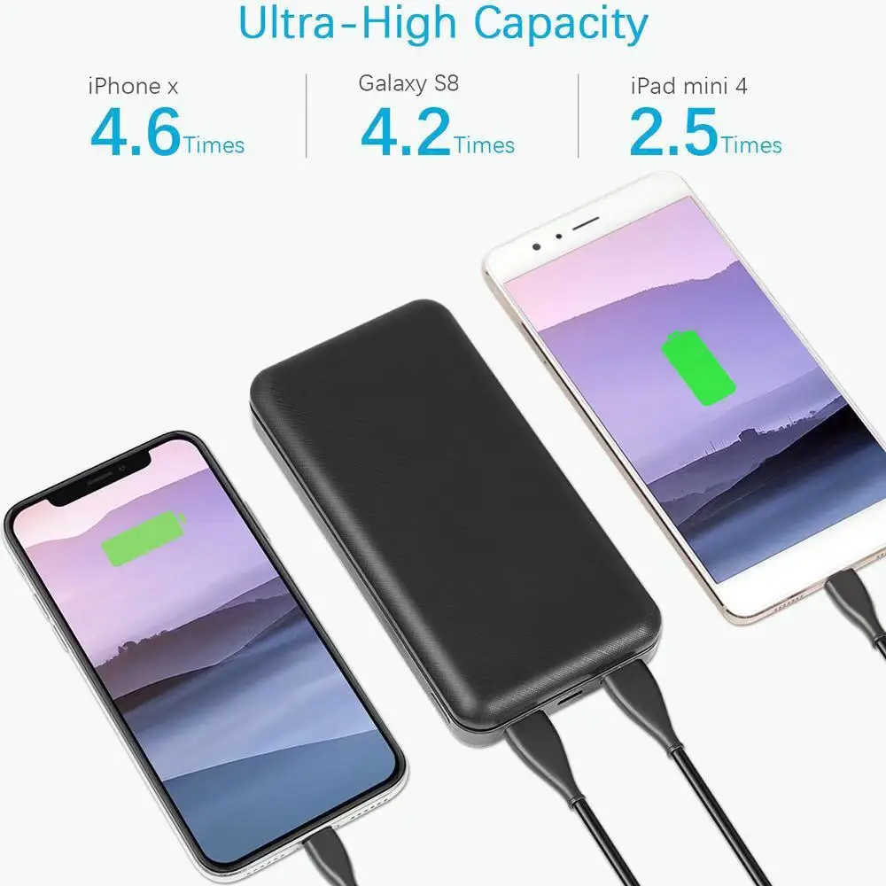 20000 мАч power Bank быстрая Портативная зарядка внешний аккумулятор для iPhone 11 pro max xiaomi redmi note8 samsung s9