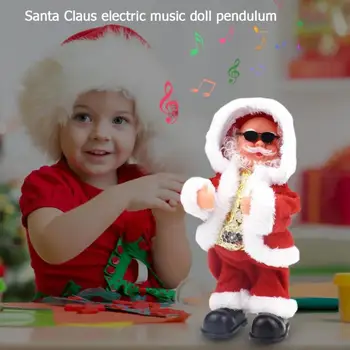 

Baby Kids Xmas Vocal Toys Christmas Gift Electric Christmas Santa Claus with Sunglass Light Dancing Doll Electronic Musical Toy