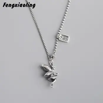

Fengxiaoling New Arrivals Vintage Necklace Jewelry 100% 925 Sterling Silver Flower Fairy Pendant Necklaces For Women Jewelry