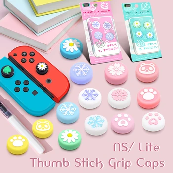 

Cute Thumb Grip Caps For Nintendo Switch Lite Joy Con Case Sakura Snowflake Pink Joystick Button Cover NS Switch Accessories