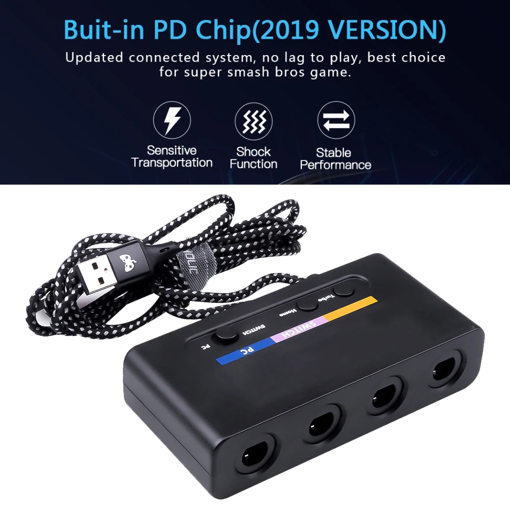 Портативный USB адаптер с 4 портами для Wii U ПК|Геймпады| |