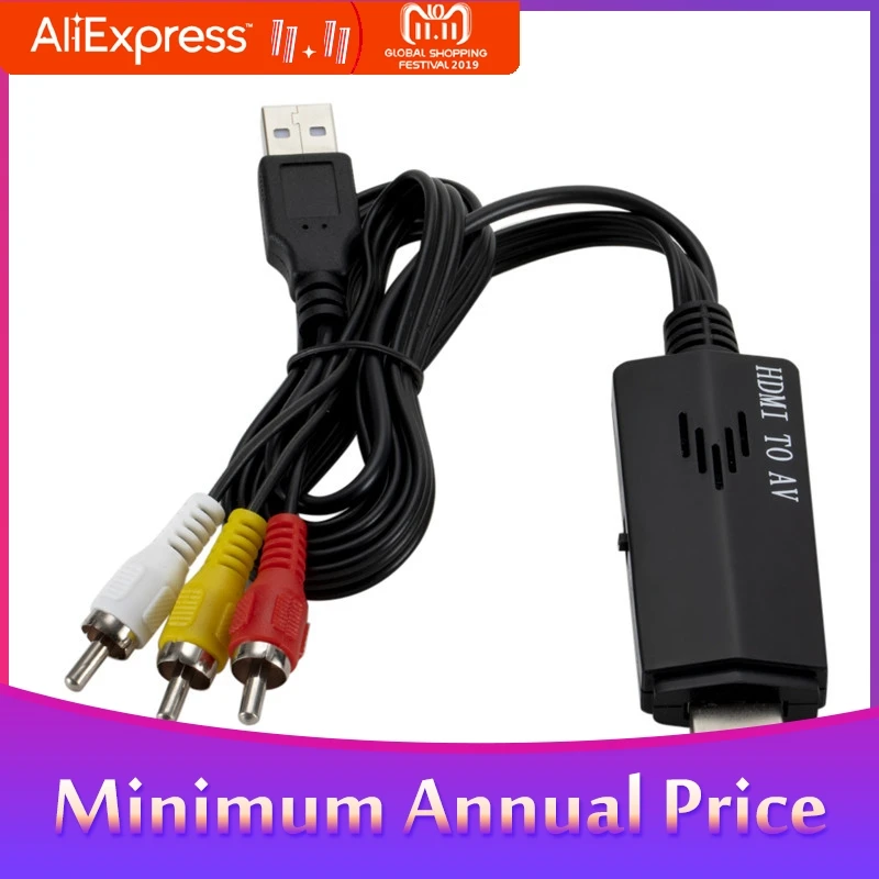 HDMI в RCA кабель 1080P HD видео в аудио конвертер HDMI штекер в RCA AV компонентный конвертер для HD tv DVD tv