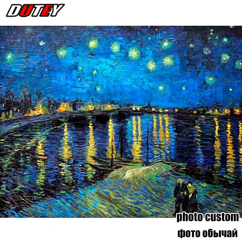 DUTEY 5D DIY алмазная живопись звездное небо перекресная строчка Дрель Стразы вышивка