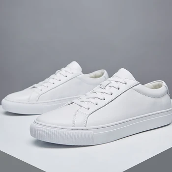 

Leather Shoes Men Sneakers Men Casual Shoes Fashion White Shoes Men Cowhide White Sneakers