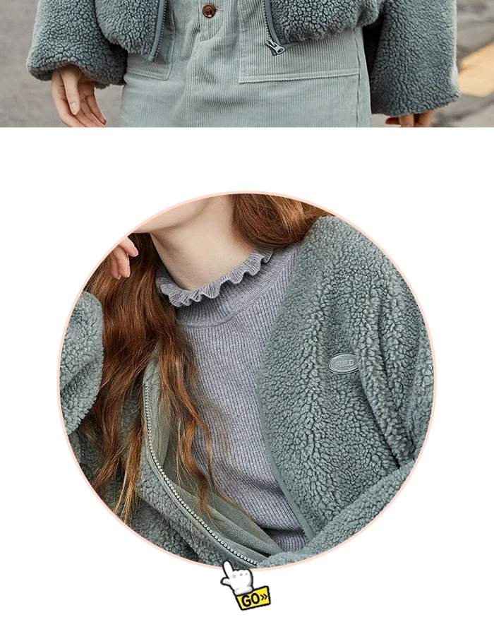 SEMIR короткая женская куртка Зимняя Новая Популярная свободная куртка большого размера с v-образным вырезом имитация ягненка кашемировое теплое пальто