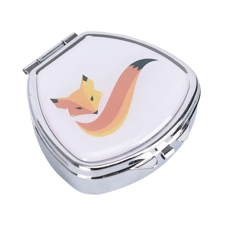 2 Cell Flower Cartoon Animal Tablet Pill Boxes Holder Small Case Silver Tablet Pill Boxes Container Metal Round Medicine Case