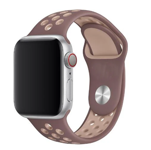 Высокое качество 42 мм, 38 мм, 40 мм, 44 мм, ремешок для iwatch, спортивный браслет для Apple Watch, ремешок, силиконовая серия 5, 4, 3, 2 и 1 - Цвет ремешка: smoke violet