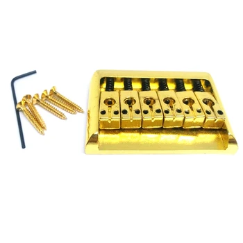 

6 String Guitar Metal Fixed Hardtail Saddle Bridge Set for Strat ST Stratocaster Electric Guitar Bass Replacement Parts