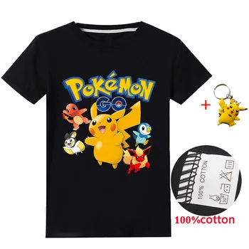 

2020 New Baby Boys Pikachu Pokemon Top 3d Print Tshirt Kids Summer Clothes Boys T Shirts Girls Boy Summer Streetwear