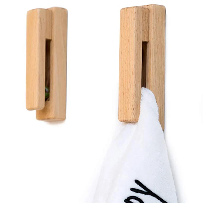 Деревянный крючок для полотенец-2 шт. винтажная вешалка для полотенец для ванной и кухни деревянная настенная вешалка для полотенец(бук
