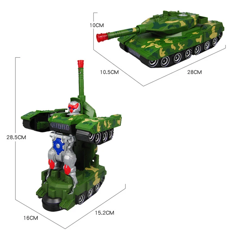  Electric Universal Deformation Tank Cool Car Robot Toy Radio Drifting Car With Sound LED Lights Tra