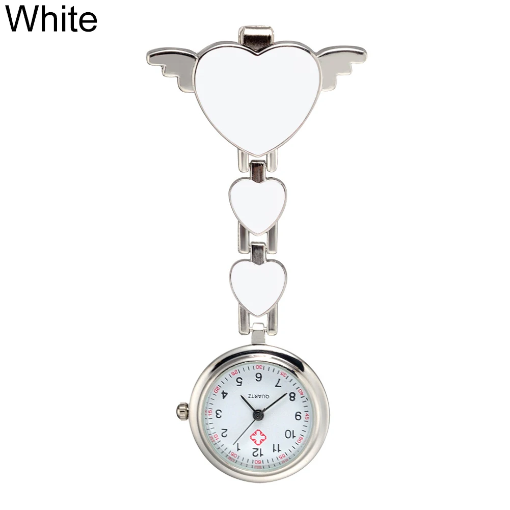 Модные женские кварцевые часы с сердечками Cl-ip-On Fob, Висячие карманные часы для медсестры, новые женские медицинские часы