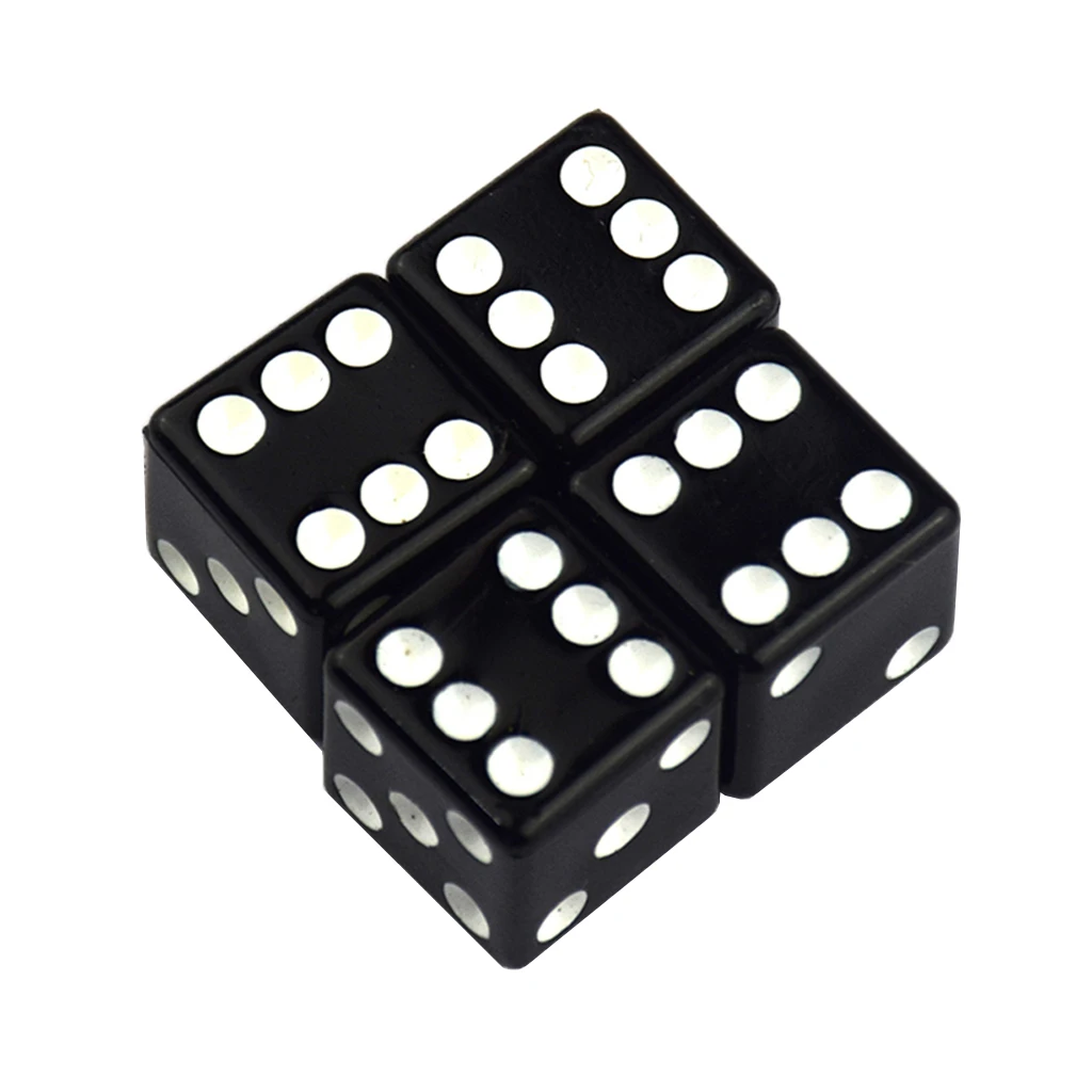 Black Dice Tire Air Valve Stem Caps Car Truck Bike ATV Wheel Rims, Pack of 4