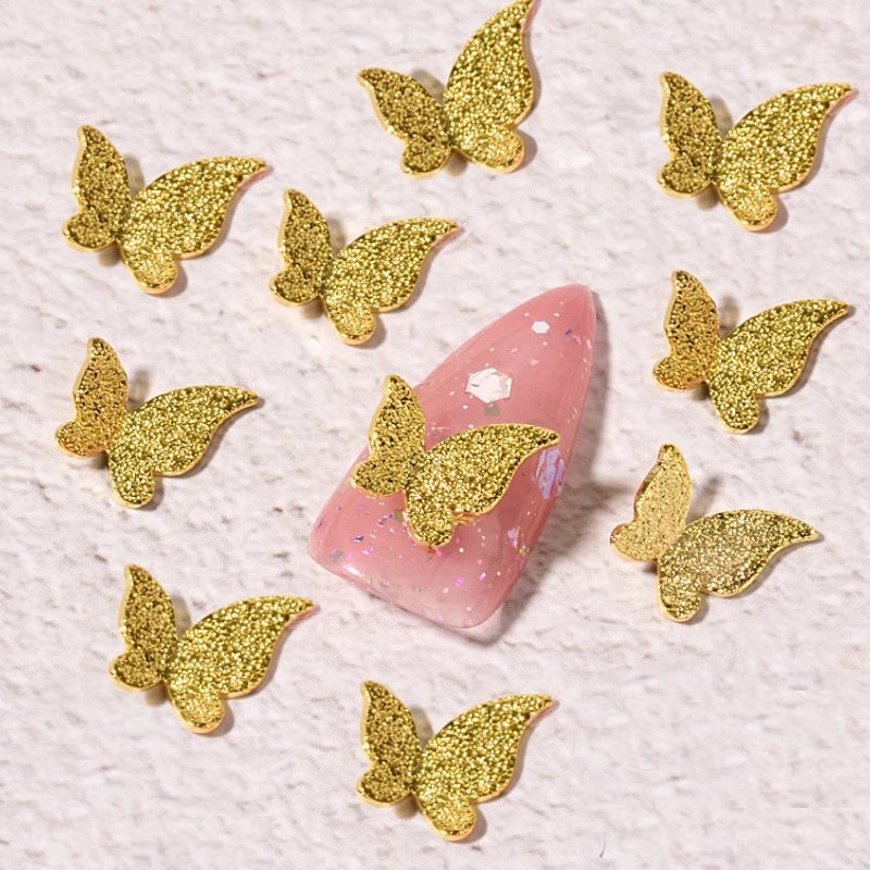 

10Pcs/Lot 3D Metal Butterfly Nail Art Decoration Rose Gold/Silver/Black Ultra-thin FlakeJewelry Nail Manicure Accessories