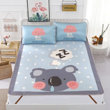 

Cool Feeling High Quality Bed Three-piece Cute Cat Bed Pad Fashion Design Mattress Cooling Pad Modern Decoration For Bedroom