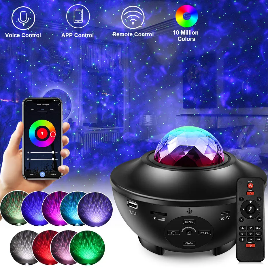WIFI LED Starry Sky Projector Light Smart Star Galaxy Night Lamp Baby Kids Gifts