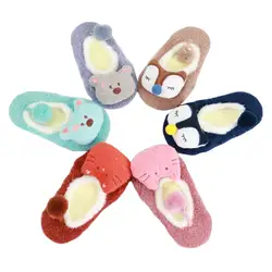 Носки с рисунком лисы для новорожденных на весну-осень милые носки из кораллового флиса с рисунком из мультфильма Meias, мягкие носки для