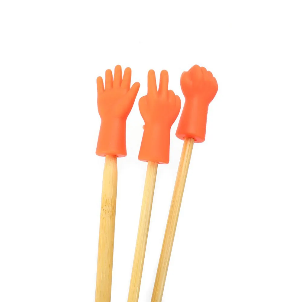 

6pcs Knitting Needle Point Protectors Needle Tip Stopper DIY Weave Knitting Sewing For Sewing Tools Hand shape Craft Accessories