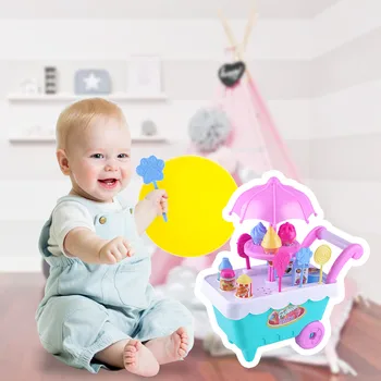 

Kids Fruit Ice Cream Candy Vegetables Food Cart Toy Music Pretend Play Toys Set Children Fun Playing Game Toy Baby Boy Girl Toys