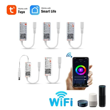 

Tuya smart RGBW RGB CCT Light strip controller DC5V 12V 24V wireless Downlight/Ceiling Lamp/Panel Light/light strip controller