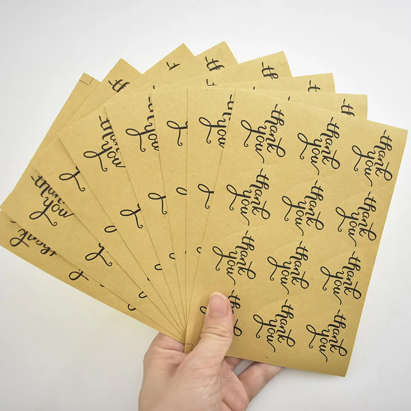 

45Pcs Vintage Heart Thank You Stickers Label Sticker Kraft Paper Adhesive Sticker For Kid DIY Decor Scrapbooking Albums Supplies