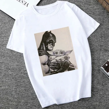 

Showtly 2019 STAR WARS Men/Women Casual Cute Tiny Yoda Kids Printed T-shirt Fantastic Mandalorian Baby Design Tee Tops