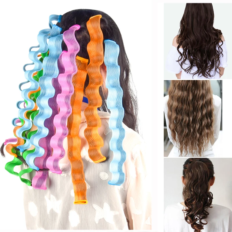 

12 шт., волнистые бигуди для волос, 30 см