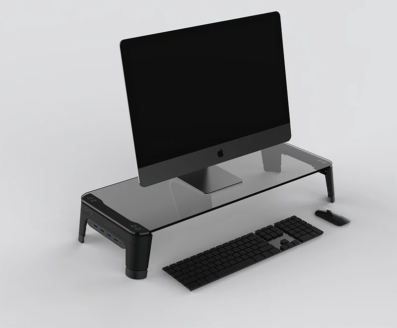 Настольный ноутбук, ноутбук, подставка для монитора, нескользящий Настольный стояк с 4 портами usb-хаб, передача данных и быстрое зарядное устройство 600L