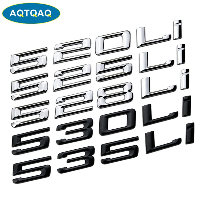 

1Pcs 3D Metal 535LI 525LI 530Li Car Side Fender Rear Trunk Emblem Badge Sticker Decals for BMW 535LI 525LI 530Li, car stickers