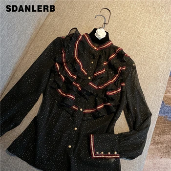 

Chiffon Blouse Woman New Fashion Gold Bronze Chiffon Shirts Ladies All-match Tops Office Wear Blusas Mujer De Moda 2020
