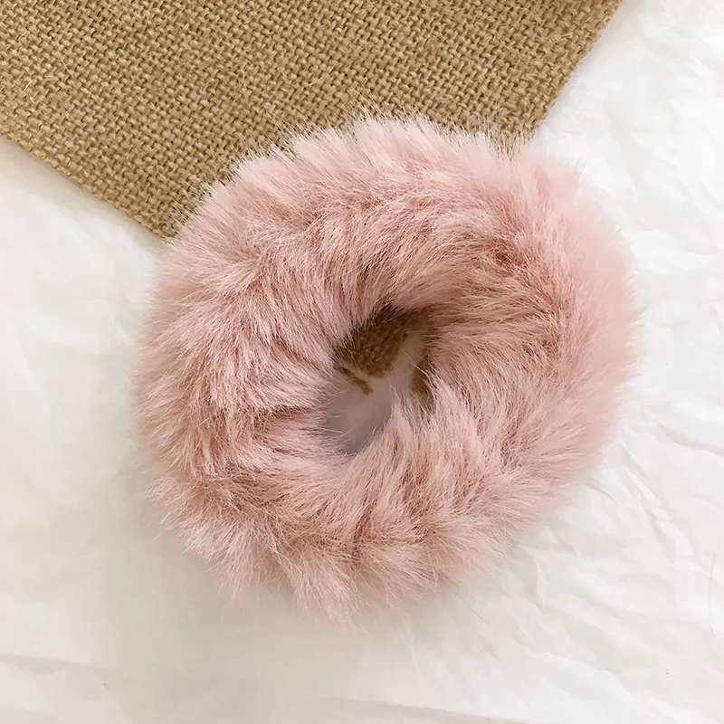 Pink Новинка, модная резинка для волос из меха норки, резинка для волос для женщин и девочек, эластичная резинка для волос, резинки с завязками, конский хвост, аксессуары для волос - Цвет: Pink
