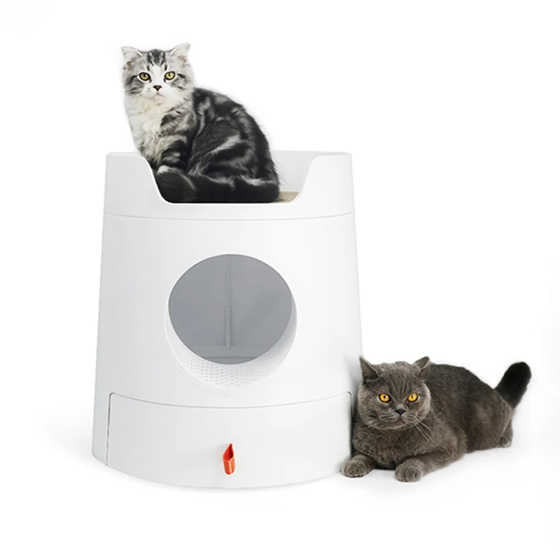 Large White Closed Self Cleaning Cat Litter Box Training Shorthair Cat Litter Shovel Lettiera Per Gatti Pet Accessories MM60MSP