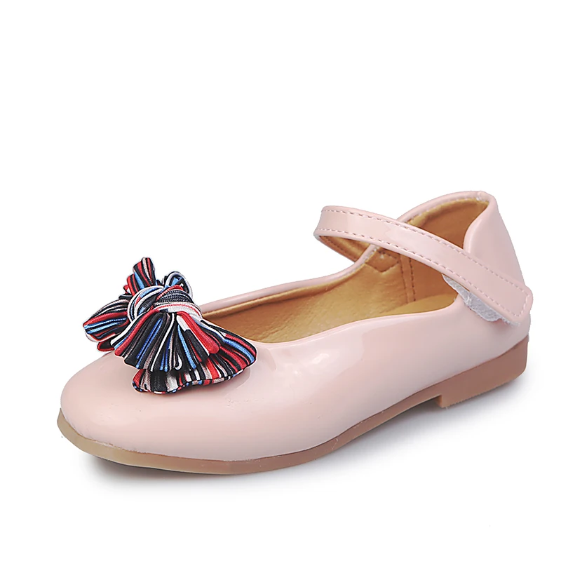 SC079Pink Кожаная обувь для больших девочек; однотонная обувь на плоской подошве для свадебной вечеринки; элегантная танцевальная обувь для студентов с бантом; SC079 - Цвет: SC079Pink