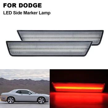 

2PCS Car 12V For Dodge Challenger 2008 2009 2010 2011 2012 2013 2014 Clear Lens LED Rear Red Side Marker Lamp Lights