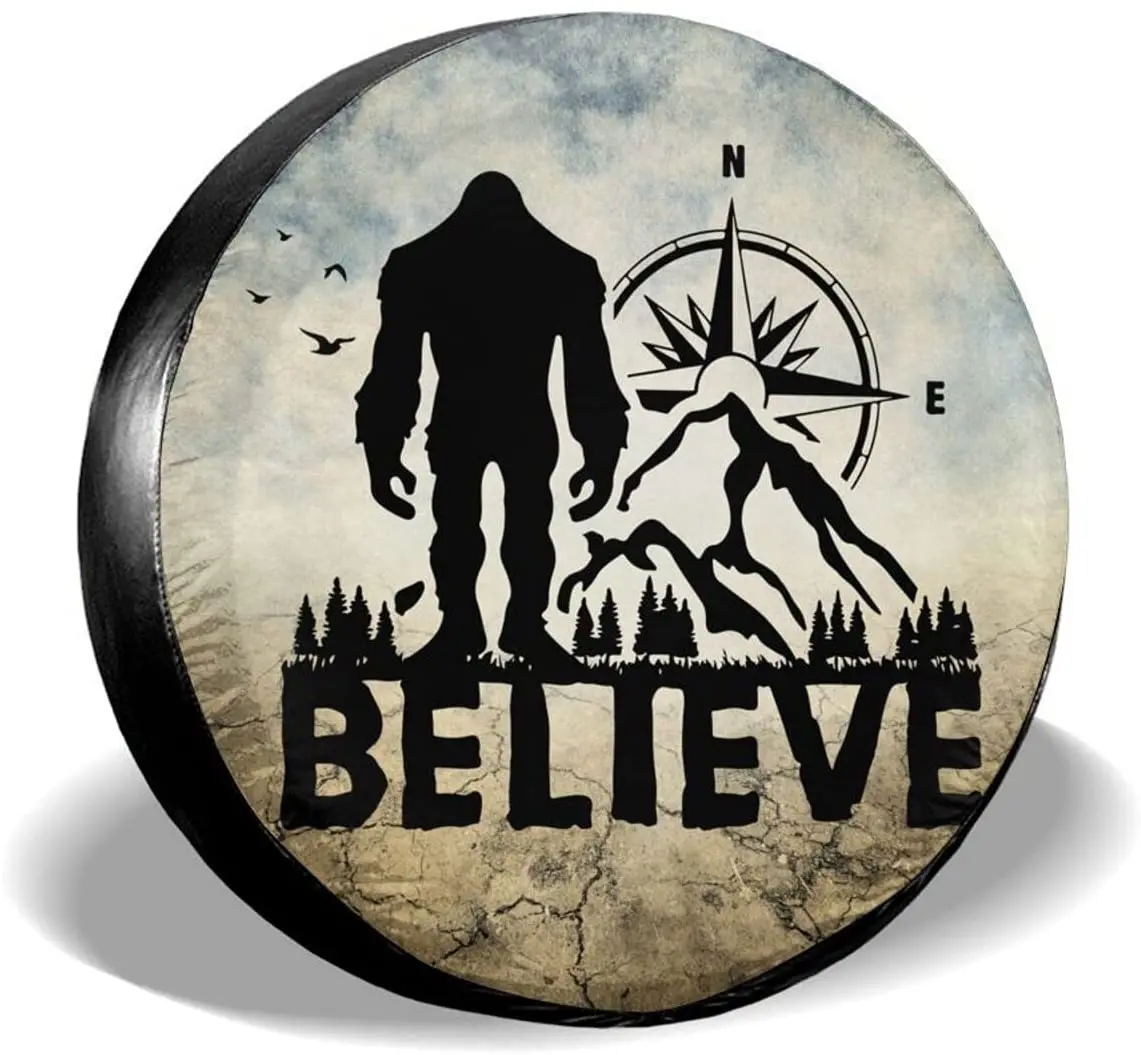

cozipink Bigfoot Believe Spare Tire COVER CAR Wheel Protectors Weatherproof Universal for Trailer Rv SUV Truck