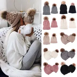 Chapéu de malha quente da família dos chapéus e bonés do bebê do inverno do bebê recém nascido gorro bonés