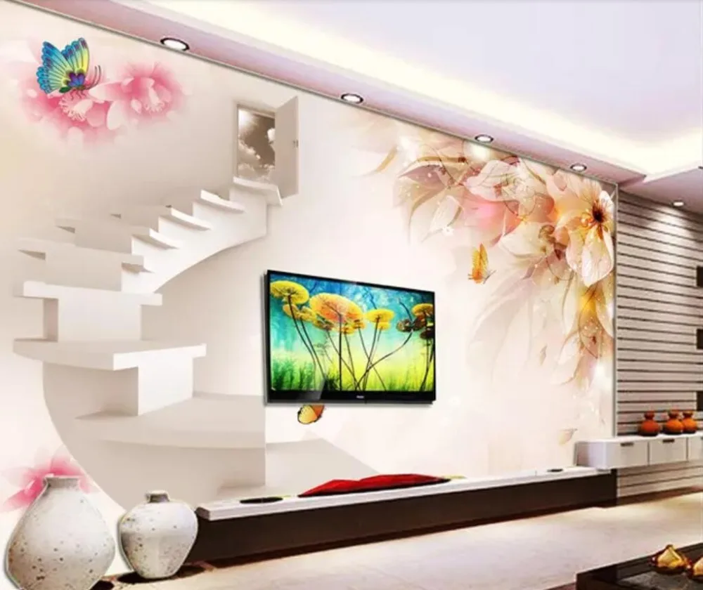 

Drop Shipping Custom Wallpaper Large-scale 3D Flowers Warm Romantic Theme Fresco Background Wall Paper Papel De Parede