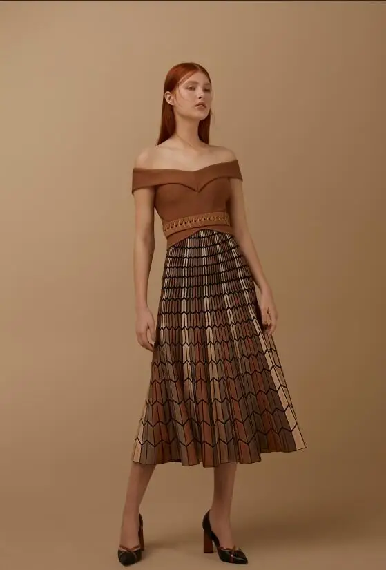 Для женщин Vestidos знаменитости мульти slash шеи с открытыми плечами с коротким рукавом платье